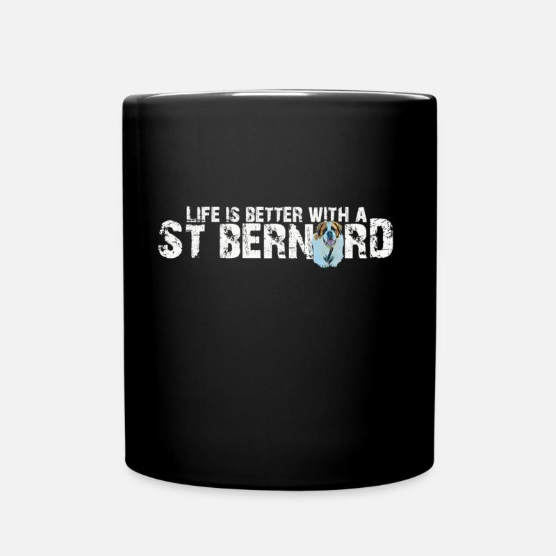 Bernhardiner - Tasse einfarbig - Schwarz