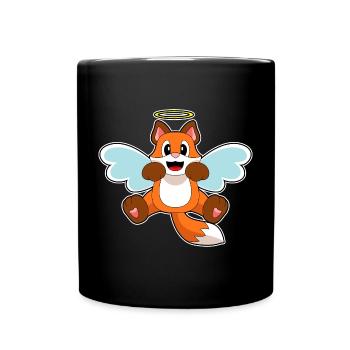 Fuchs Engelsflügel - Tasse einfarbig - Schwarz - Vorne