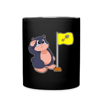 Maulwurf Flagge - Tasse einfarbig - Schwarz - Vorne