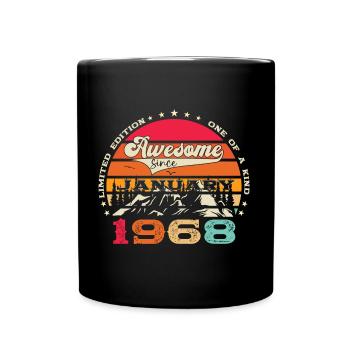 Born 1968 January 55th birthday Gift man - Full Colour Mug - black - Front
