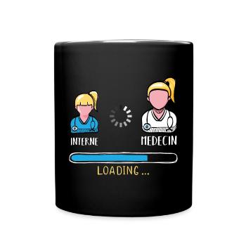Interne Belastung Arzt Humor zukünftiger Arzt - Tasse einfarbig - Schwarz - Vorne
