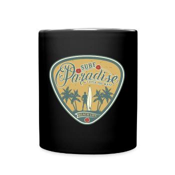 Surf Paradise - catch the wave - Full Colour Mug - black - Front