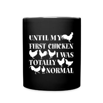 Chicken silhouettes and chicken saying - Full Colour Mug - black - Front