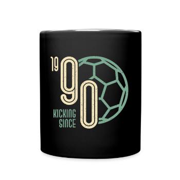 33. Geburtstag Fußballer 33 Jahre Jahrgang 1990 - Tasse einfarbig - Schwarz - Vorne