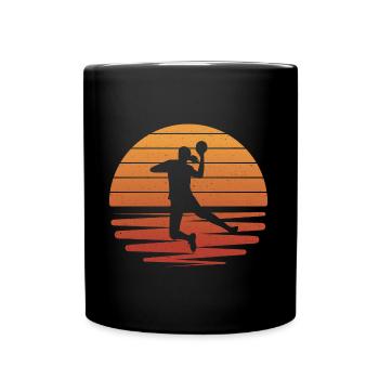 Handballspielerin Handballerin Mädchen Handball - Tasse einfarbig - Schwarz - Vorne