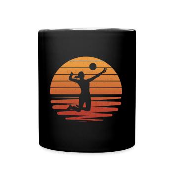 Volleyball Spielerin Mädchen Volleyballerin - Tasse einfarbig - Schwarz - Vorne