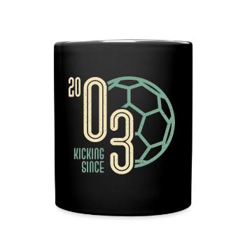 20. Geburtstag Fußballer 20 Jahre Jahrgang 2003 - Tasse einfarbig - Schwarz - Vorne