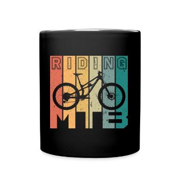 riding MTB - Tasse einfarbig - Schwarz - Vorne