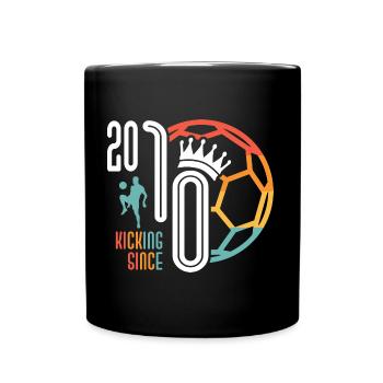 13. Geburtstag Fußballer 13 Jahre Jahrgang 2010 - Tasse einfarbig - Schwarz - Vorne