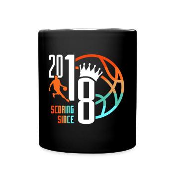 5th birthday basketball 5 years born in 2018 - Full Colour Mug - black - Front
