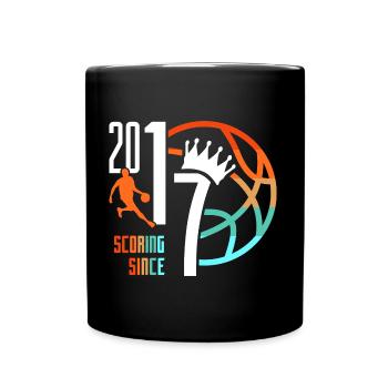 6th birthday basketball 6 years born in 2017 - Full Colour Mug - black - Front