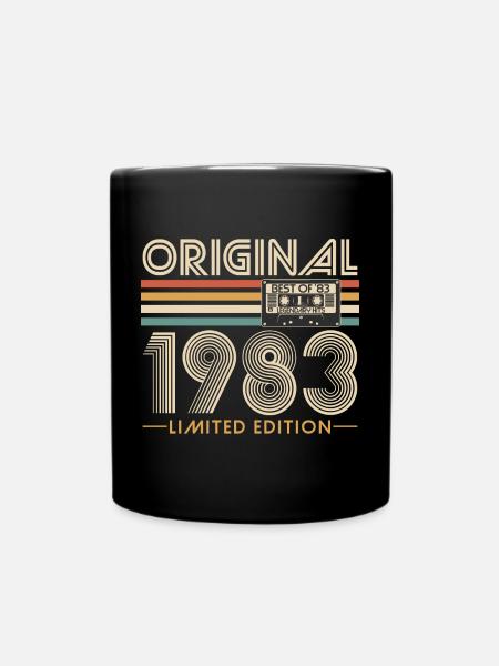 Original 1983 Jahrgang Vintage Geburtstag Retro - Tasse einfarbig - Schwarz