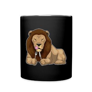 Lion Cutlery Cuisine de Cuisine - Mug uni - noir - Devant