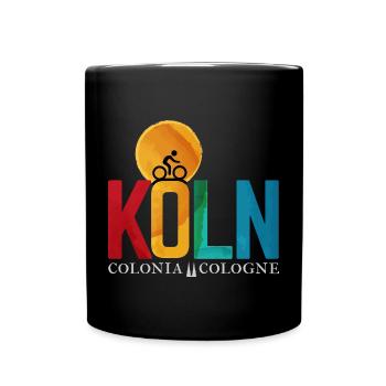 Köln Fahrradsonne Logo - Tasse einfarbig - Schwarz - Vorne