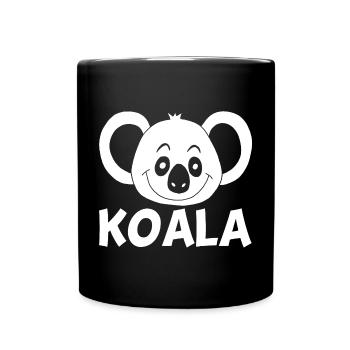 Weißer Koala - Tasse einfarbig - Schwarz - Vorne
