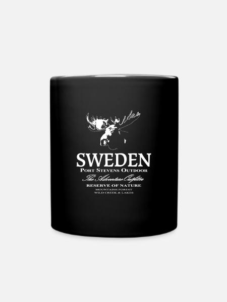 Schweden - Elch - Tasse einfarbig - Schwarz