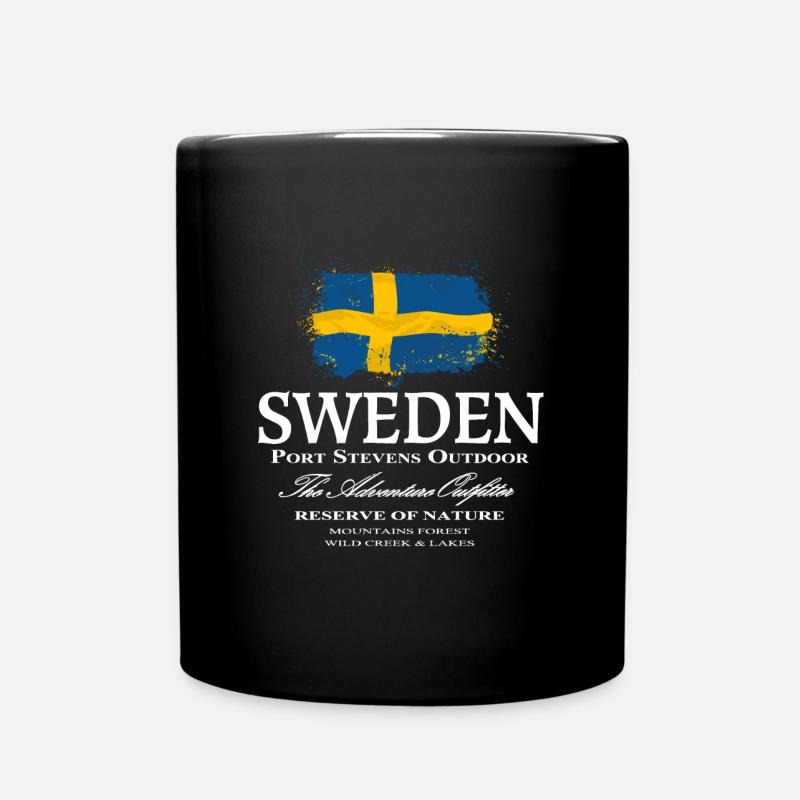Drapeau de la Suède - Drapeau suédois - Mug uni - noir