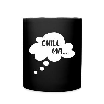 Sprechblase coole Sprüche chillen entspannen Wolke - Tasse einfarbig - Schwarz - Vorne