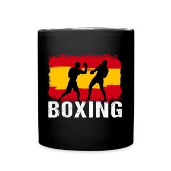 Boxing Spanien Kampfsport Boxer - Tasse einfarbig - Schwarz - Vorne