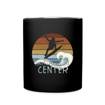 Just Found My Center Yoga Zen Surfer Surfing - Full Colour Mug - black - Front