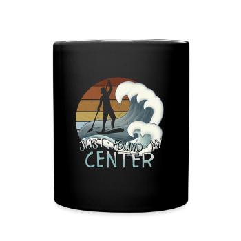 Found My Center Yoga Zen SUP Surfer Stand-Up Paddling - Full Colour Mug - black - Front