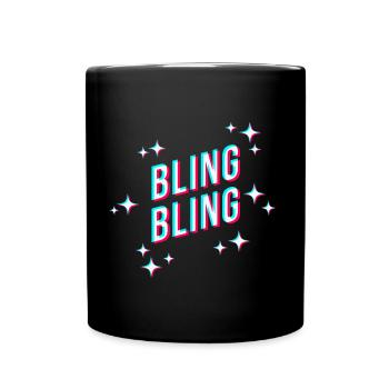 bling bling funkelnde sterne spruch sticker cool - Tasse einfarbig - Schwarz - Vorne