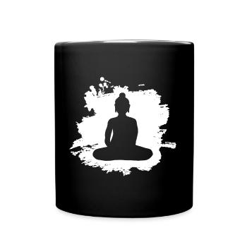 Yoga Buddha Yogi Art - Tasse einfarbig - Schwarz - Vorne