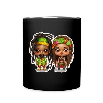 Homme rasta et femme rasta - Mug uni - noir - Devant