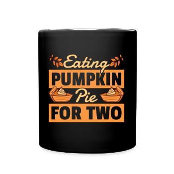 Pumpkin Pie Thanksgiving Pregnancy Announcing - Full Colour Mug - black - Front