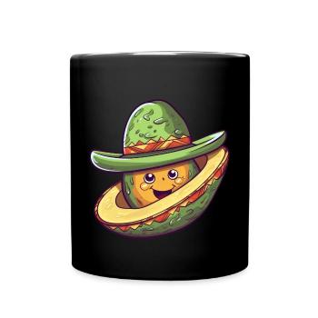 Avocat avec chapeau sombrero mexicain - Mug uni - noir - Devant