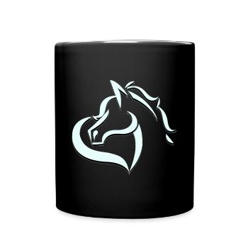 Tannis Ausritte logo hellblau schwarz ohne Name - Tasse einfarbig - Schwarz - Vorne