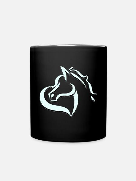 Tannis Ausritte logo hellblau schwarz ohne Name - Tasse einfarbig - Schwarz