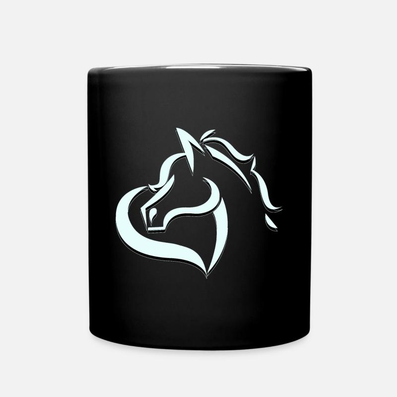 Tannis Ausritte logo hellblau schwarz ohne Name - Tasse einfarbig - Schwarz