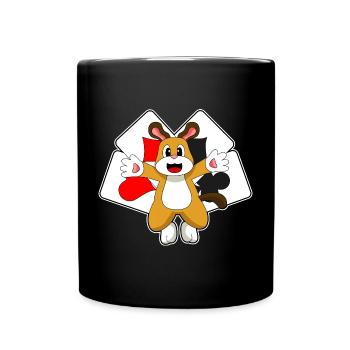Hund Poker Pokerkarten - Tasse einfarbig - Schwarz - Vorne
