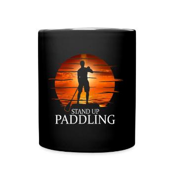 SUP Board Paddle Stand Up Paddling Shirt - Tasse einfarbig - Schwarz - Vorne