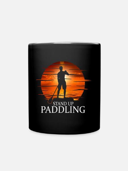 SUP Board Paddle Stand Up Paddling Shirt - Full Colour Mug - black