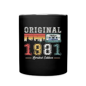 42ème Anniversaire Homme Vintage 1981 Cassette Vintage - Mug uni - noir - Devant