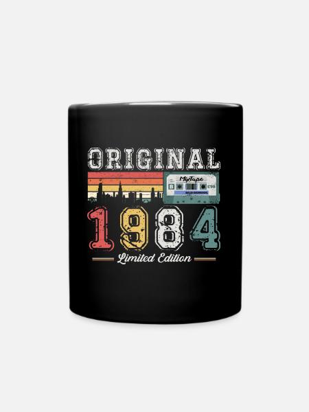 39th Birthday Man Vintage 1984 Cassette Vintage - Mug uni - noir