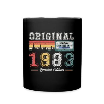 40th Birthday Man Vintage 1983 Vintage Cassette - Full Colour Mug - black - Front