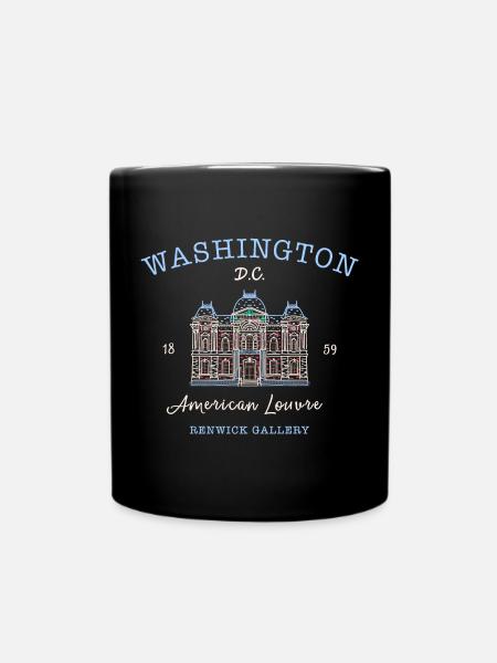 Washington D.C., USA, Bauwerk Renwick Gallery - Tasse einfarbig - Schwarz