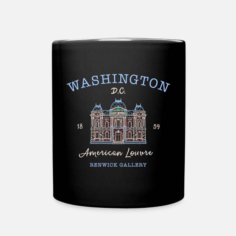 Washington D.C., USA, Bauwerk Renwick Gallery - Tasse einfarbig - Schwarz