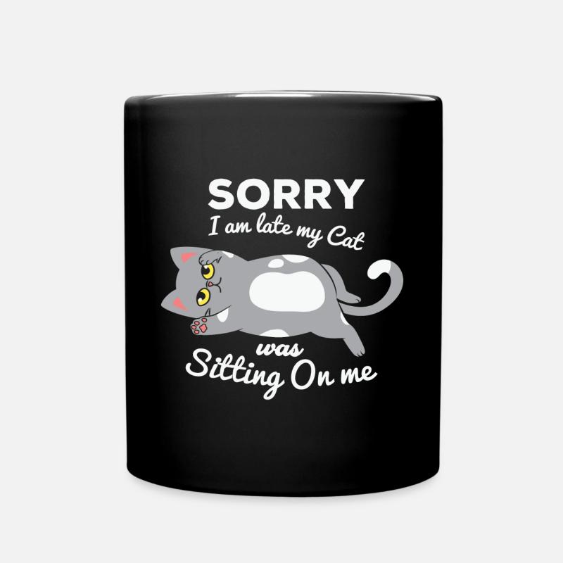 nicht morgens, zu spät kommen, den Wecker verpassen - Tasse einfarbig - Schwarz