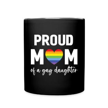 Mois de la fierté LGBT - Fière maman d’une fille gaie - Mug uni - noir - Devant