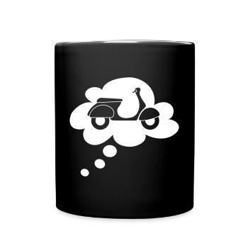 Roller urlaubsreif Denkblase Italien Sprechblase - Tasse einfarbig - Schwarz - Vorne