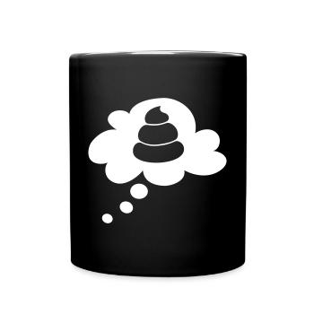 Merde Jurement Drôle Images Humour Penser Bulle de pensée - Mug uni - noir - Devant