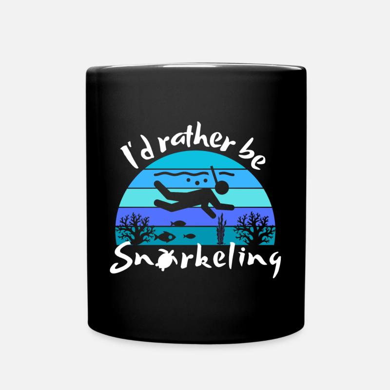 I'd rather be snorkeling - Beach Lover - Tasse einfarbig - Schwarz