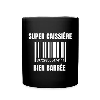 caissière, hôtesse de caisse, grande surface - Mug uni - noir - Devant