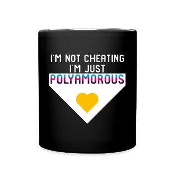 I'm just polyamorous Polyamorie Flagge Poly Pride - Tasse einfarbig - Schwarz - Vorne