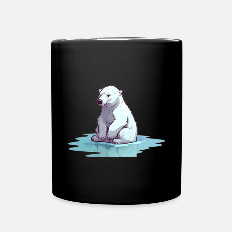 Polar bear without ice Climate change - Full Colour Mug - black