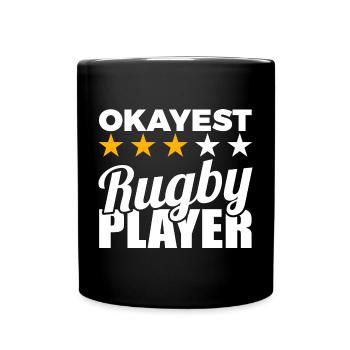 Funny rugby player - Full Colour Mug - black - Front